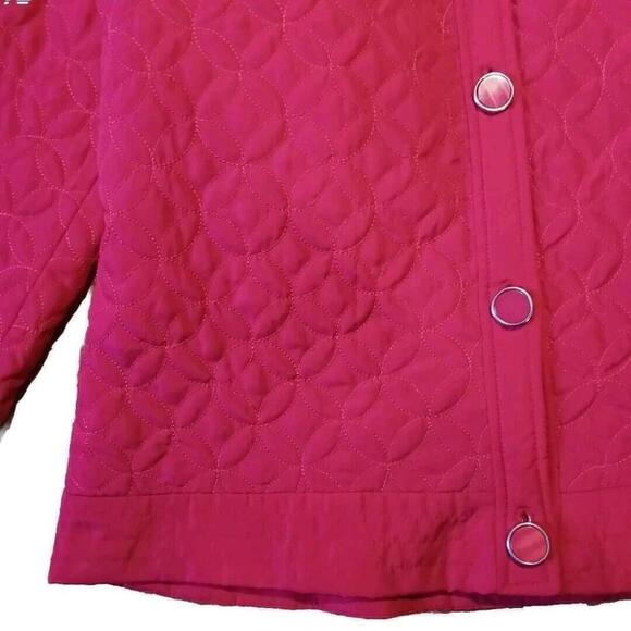 Requirements Quilted Barn Jacket Red Button Front Medium - Picture 3 of 5